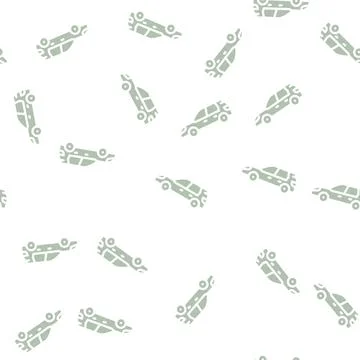 Hatchback car body type glyph vector seamless pattern Stockillustratie