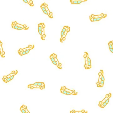 Hatchback car body type vector seamless pattern Stockillustratie