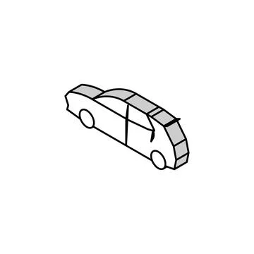 Hatchback car isometric icon vector illustration Stock Illustration
