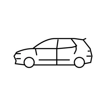 Hatchback car line icon vector illustration Stock Illustration
