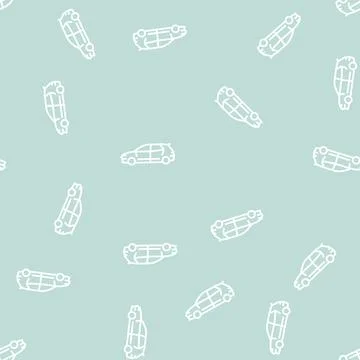 Hatchback car line seamless pattern Illustrazione stock