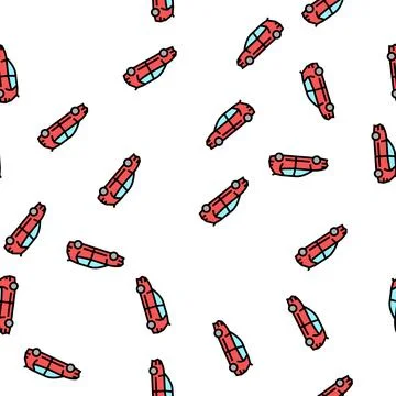 Hatchback car vector seamless pattern Illustrazione stock