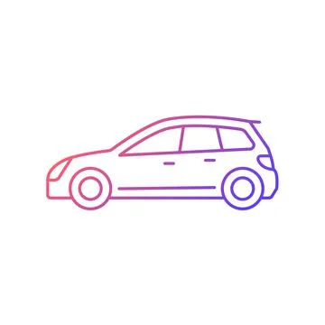 Hatchback gradient linear vector icon Illustrazione stock