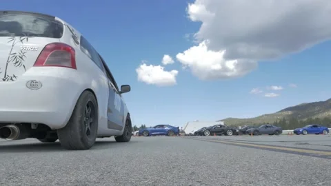 Hatchback Racer Prepares Stock Footage 204145589