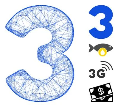 Hatched 3 Digit Vector Mesh Stock Illustration