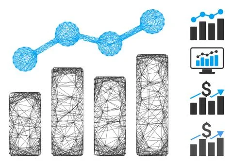 Hatched Analytics Vector Mesh 스톡 일러스트