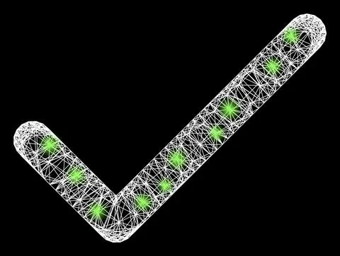 Hatched Apply Tick Web Mesh with Bright Glare Spots Stock Illustration