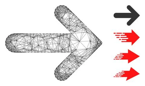 Hatched Arrow Right Vector Mesh 스톡 일러스트