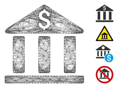 Hatched Bank Building Vector Mesh Ilustración de archivo