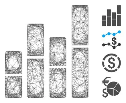 Hatched Bar Charts Vector Mesh Stock Illustration