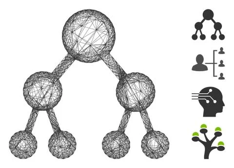 Hatched Binary Tree Vector Mesh Stockillustratie