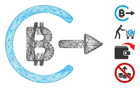 Hatched Bitcoin Cashout Vector Mesh Stockillustratie