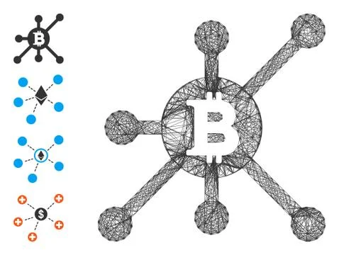 Hatched Bitcoin Full Node Vector Mesh Stock Illustration