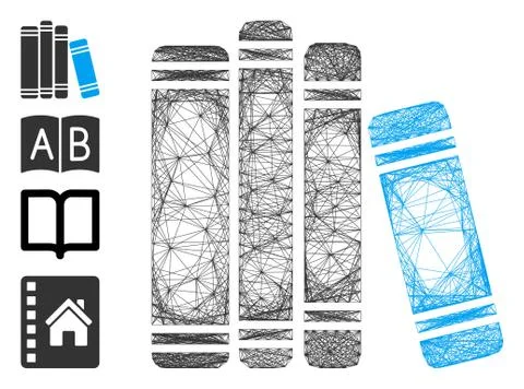 Hatched Book Library Vector Mesh Illustrazione stock