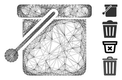 Hatched Bucket Vector Mesh Illustration