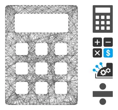 Hatched Calculator Vector Mesh Stock Illustration