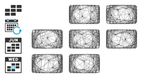 Hatched Calendar Grid Vector Mesh Stock Illustration