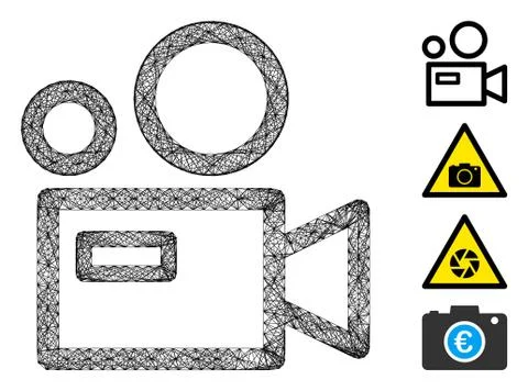 Hatched Camera Vector Mesh Stockillustratie