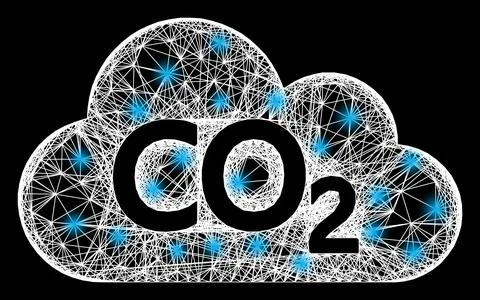 Hatched Carbon Dioxide Cloud Web Mesh with Bright Glitter Dots Stock Illustration