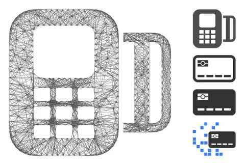 Hatched Card Terminal Vector Mesh Illustrazione stock