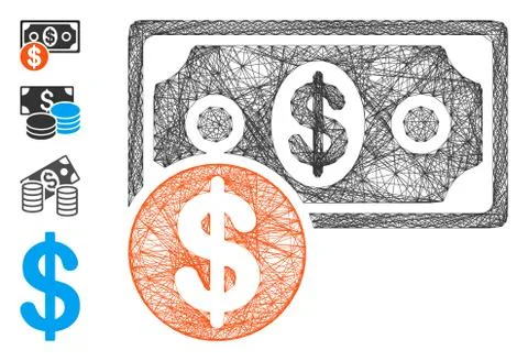 Hatched Cash Vector Mesh Stock Illustration