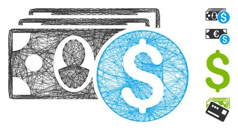 Hatched Cash Vector Mesh Stock Illustration