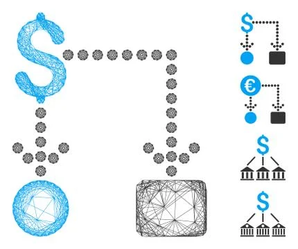 Hatched Cashflow Vector Mesh Illustrazione stock