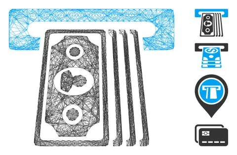 Hatched Cashpoint Terminal Vector Mesh 스톡 일러스트