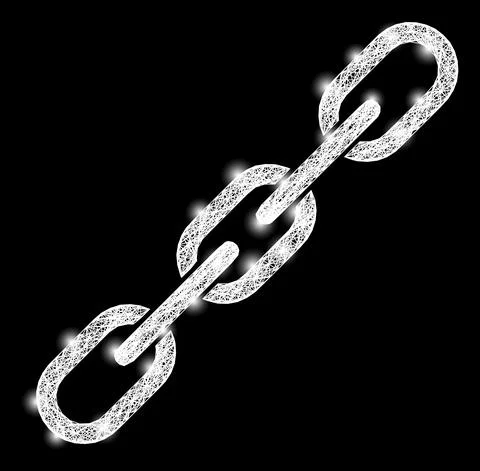 Hatched Chain Integrity Web Mesh with Bright Flash Nodes Stock Illustration