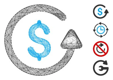 Hatched Chargeback Vector Mesh Illustrazione stock