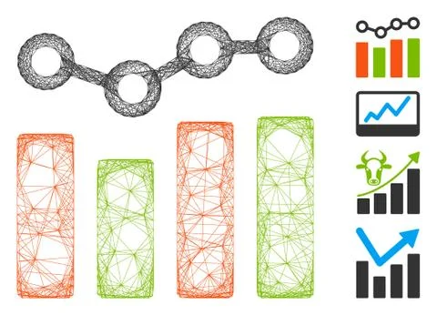 Hatched Chart Trend Vector Mesh Stockillustratie