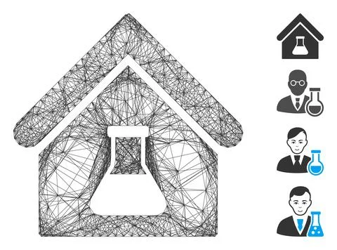 Hatched Chemical Labs Building Vector Mesh Ilustración de archivo