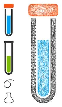 Hatched Covered Test Tube Vector Mesh 스톡 일러스트