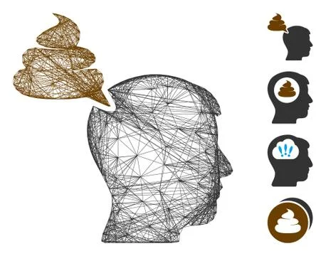 Hatched Crap Thinking Person Vector Mesh Stock Illustration