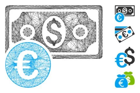 Hatched Currency Cash Vector Mesh 스톡 일러스트