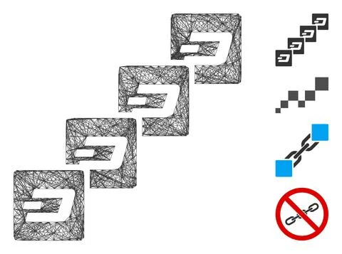 Hatched Dash Block Chain Vector Mesh Stock Illustration