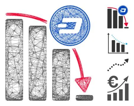 Hatched Dashcoin Epic Fail Chart Vector Mesh 스톡 일러스트