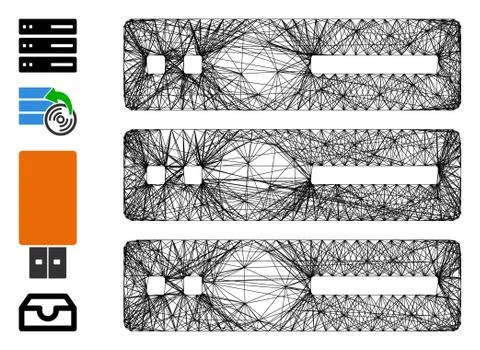 Hatched Data Storage Vector Mesh Illustrazione stock