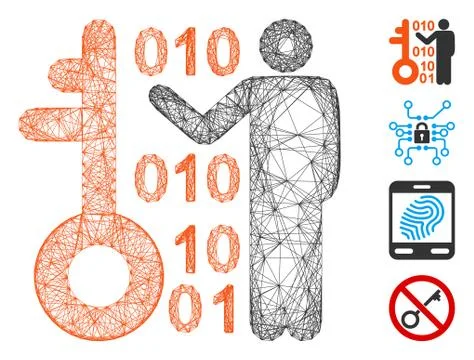 Hatched Decode Key Vector Mesh イラスト素材