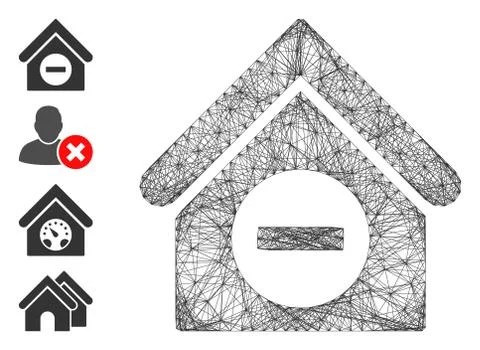 Hatched Deduct Building Vector Mesh Ilustración de archivo