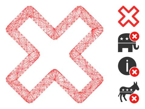 Hatched Delete X-Cross Vector Mesh 스톡 일러스트