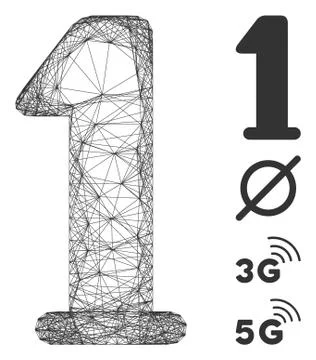 Hatched Digit One Vector Mesh Stockillustratie