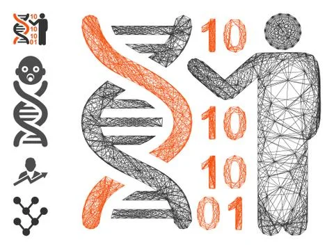 Hatched DNA Code Report Vector Mesh Stock Illustration