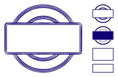 Hatched Double Round and Rectangle Frame Vector Mesh 스톡 일러스트