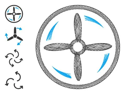 Hatched Drone Screw Rotation Vector Mesh Ilustración de archivo