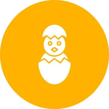 Hatched Egg icon vector image. Illustrazione stock