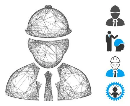 Hatched Engineer Vector Mesh Illustrazione stock