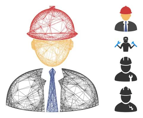 Hatched Engineer Vector Mesh Stock Illustration