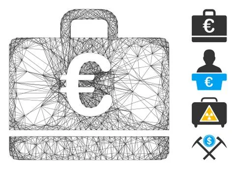 Hatched Euro Case Vector Mesh Illustration