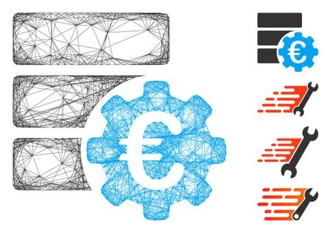 Hatched Euro Financial Database Options Vector Mesh Illustrazione stock